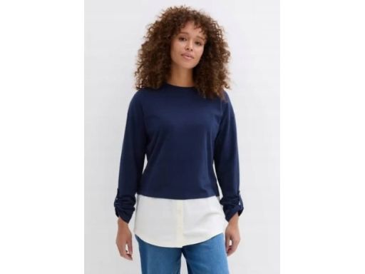 B.P.C bluza granatowa z jasną koszulą 2w1 44/46.