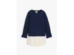 B.P.C bluza granatowa z jasną koszulą 2w1 44/46.