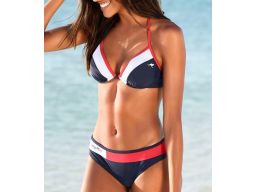 KangaROOS bikini na fiszbinach granatowo- czerwone 38 E