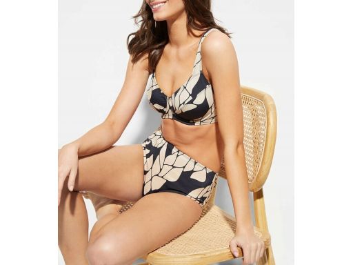 B.P.C bikini typu minimizer czarno-beżowe we wzory r.44 (85C)