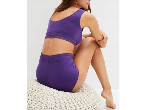 B.P.C biustonosz Feel Comfort fioletowy z koronką top r.XL