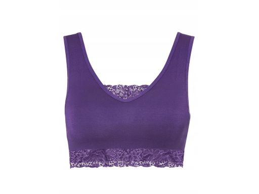 B.P.C biustonosz Feel Comfort fioletowy z koronką top r.XL