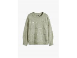 B.P.C sweter dzianinowy z cekinami z domieszką wełny 36/38.
