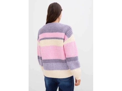 B.P.C sweter rozpinany dzianinowy w paski 44/46.