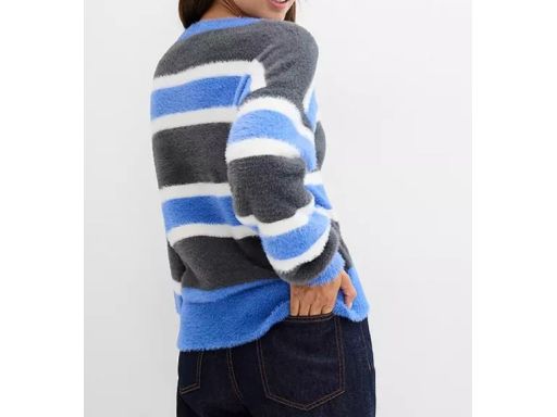 B.P.C włochaty sweter w paski damski 48/50.