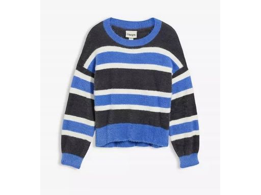 B.P.C włochaty sweter w paski damski 48/50.