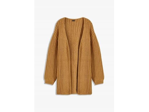 B.P.C. kardigan sweter bez zapięcia z grubym splotem karmelowy 36/38.