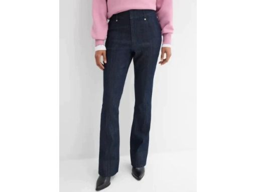 B.P.C spodnie bootcut ciemny granat z wysokim stanem 42.