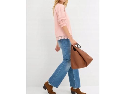 B.P.C różowa bluza z koronką r.44/46