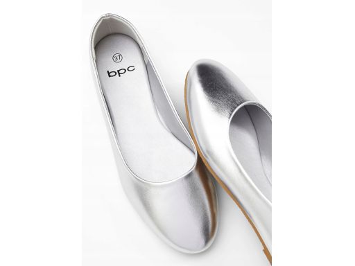 B.P.C baleriny srebrne z eko skóry 39