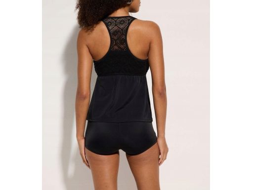 B.P.C tankini czarne z ażurową koronką i bokserkami 50.