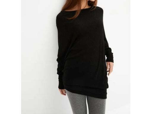 B,P.C sweter z asymetrycznym dołem czarny r.48/50