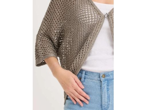 B.P.C ażurowy kardigan narzutka kolor złoto-srebrny 36/38.