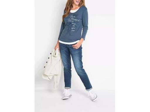 B.P.C bluzka 2w1 indigo z nadrukiem r.52/54