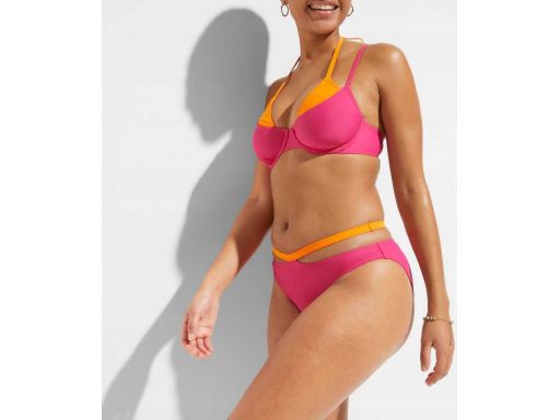 B.P.C bikini różowo-pomarańczowe z modnymi wycięciami 42(80C).