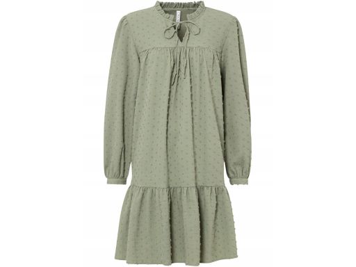 B.P.C sukienka z falbanami pistacjowa r.46