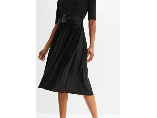 B.P.C sukienka plisowana czarna midi r.36/38