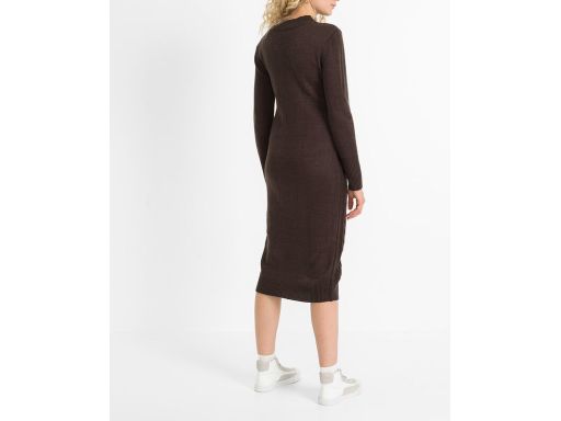 B.P.C dzianinowa sukienka brązowa midi r.32/34