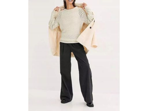 B.P.C sweter kamienisty beż z cekinami ażurowy r.40/42