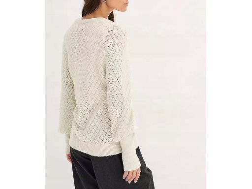 B.P.C sweter kamienisty beż z cekinami ażurowy r.40/42