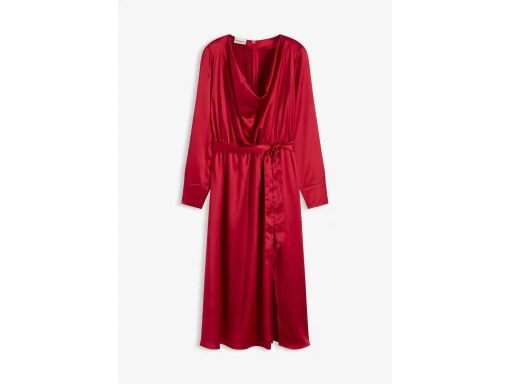 B.P.C sukienka midi satynowa czerwona r.50