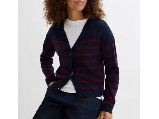 B.P.C sweter rozpinany dzianinowy w paski 52/54.