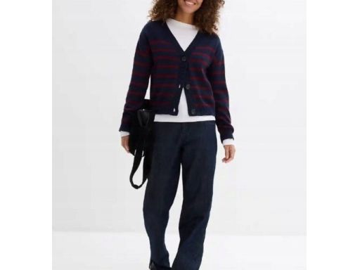 B.P.C sweter rozpinany dzianinowy w paski 52/54.