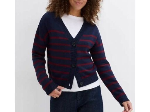 B.P.C sweter rozpinany dzianinowy w paski 52/54.
