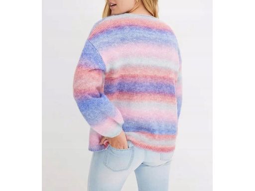 B.P.C sweter ombre cieniowany bez zapięcia z wełną r.48/50