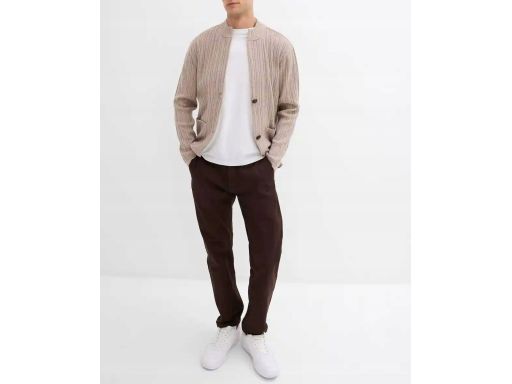 B.P.C sweter męski beżowy rozpinany r.XL