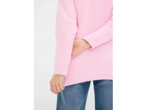 B.P.C sweter oversize różowy polo z kołnierzykiem 48/50.