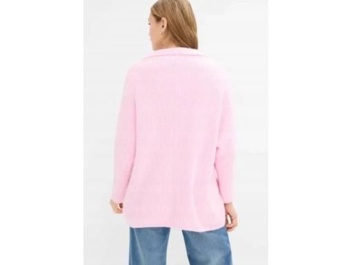 B.P.C sweter oversize różowy polo z kołnierzykiem 48/50.
