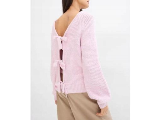 B.P.C sweter różowy z kokardkami 48/50.