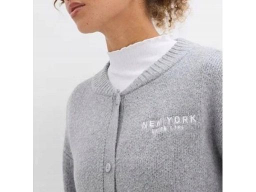 B.P.C sweter w stylu bejsbolówki szary z napisami 44/46.