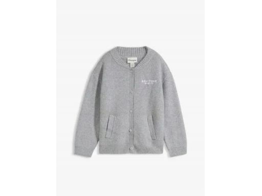 B.P.C sweter w stylu bejsbolówki szary z napisami 44/46.