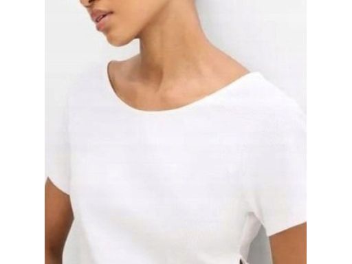 B.P.C t-shirt damski prążek krótki biały 44/46.