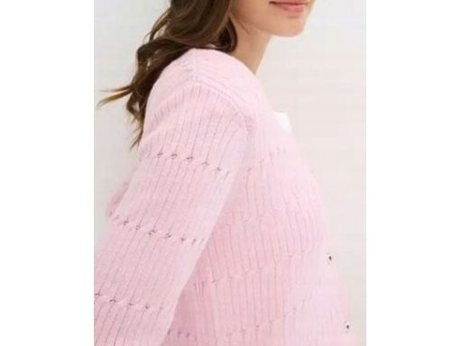 B.P.C sweter różowy z guziczkami seruszkami 48/50.