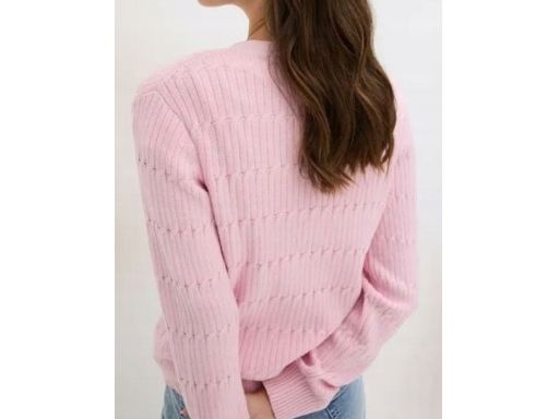 B.P.C sweter różowy z guziczkami seruszkami 48/50.