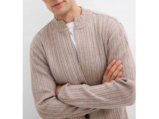 B.P.C sweter męski beżowy rozpinany XL.