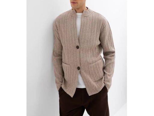 B.P.C sweter męski beżowy rozpinany XL.