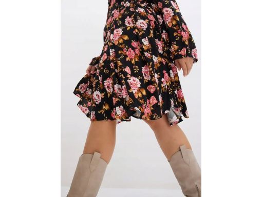 B.P.C sukienka koszulowa czarna w kwiaty r.44
