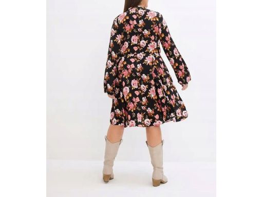 B.P.C sukienka koszulowa czarna w kwiaty r.44