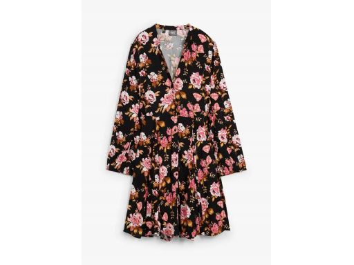 B.P.C sukienka koszulowa czarna w kwiaty r.44