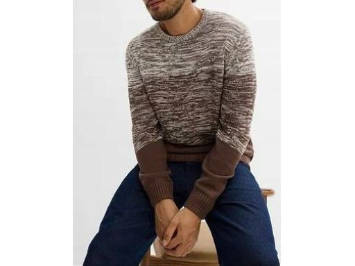 B.P.C sweter męski brązowy melanż r.3XL