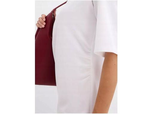 B.P.C sukienka shirtowa biała z marszczeniami r.44/46