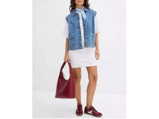 B.P.C sukienka shirtowa biała z marszczeniami r.44/46