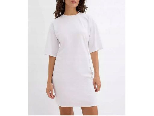 B.P.C sukienka shirtowa biała z marszczeniami r.44/46