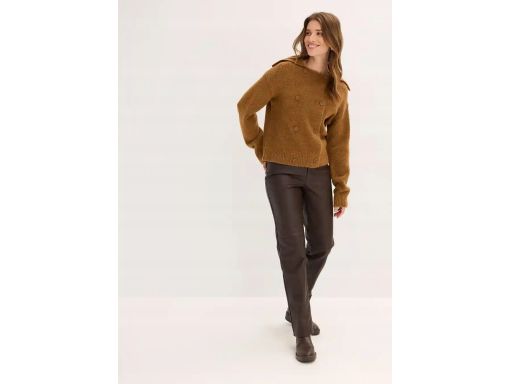 B.P.C sweter rozpinany koniakowy dwurzędowy r.40/42