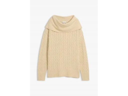B.P.C sweter luźnym golfem beżowy 48/50.