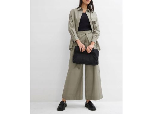 B.P.C spodnie Marlena khaki z asymetrycznym zapięciem r.46